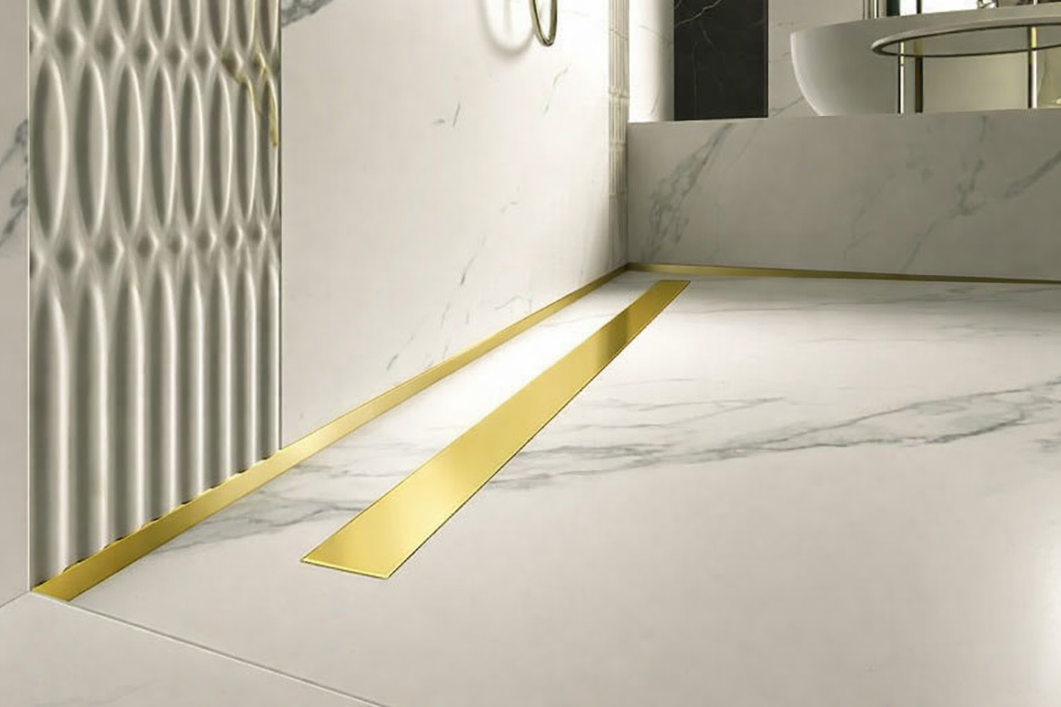 Dušo trapas polished gold Linijinis dušo trapas, POLIRUOTO AUKSO spalva, L 600 mm - Image 1