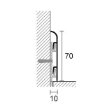 Grindjuostė METAL LINE 92, aliuminis SILVER, H 70 mm, L2000 mm - Image 2