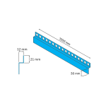 Dušo profilis, JUODAS MATINIS, priekinis, L1300mm - Image 2