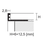 Žalvarinis CHROMUOTAS, L forma, H 8 mm, L2700 mm - Image 2