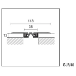 Deformacinis profilis PROCOVER FLEX, aliuminis su EPDM guma (juoda), W 118 mm, H13mm, L4000 mm - Image 2