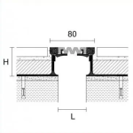 Deformacinis profilis (pastato) PROJOINT, aliuminis su EPDM guma (pilka), W80mm, H 80 mm, L3000 mm - Image 2