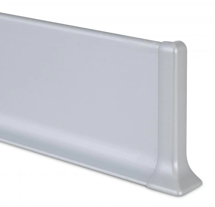 Silver Grindjuostė METAL LINE 90, aliuminis SILVER (su lipnia juostele), H 80 mm, L2000 mm - Image 1