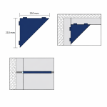 Kampinė dušo lentynėlė, AUKSINĖ VEIDRODINĖ, trikampė, vnt. - Image 2