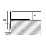 Profilis dušo nuolydžiui (kairinis), ŠVEISTAS NERŪDIJANTIS PLIENAS, 10mm plytelei, L 1200 mm - Image 2