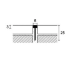 Žalvaris NATŪRALUS, M formos intarpas, 5x25 mm, L 2700mm - Image 2