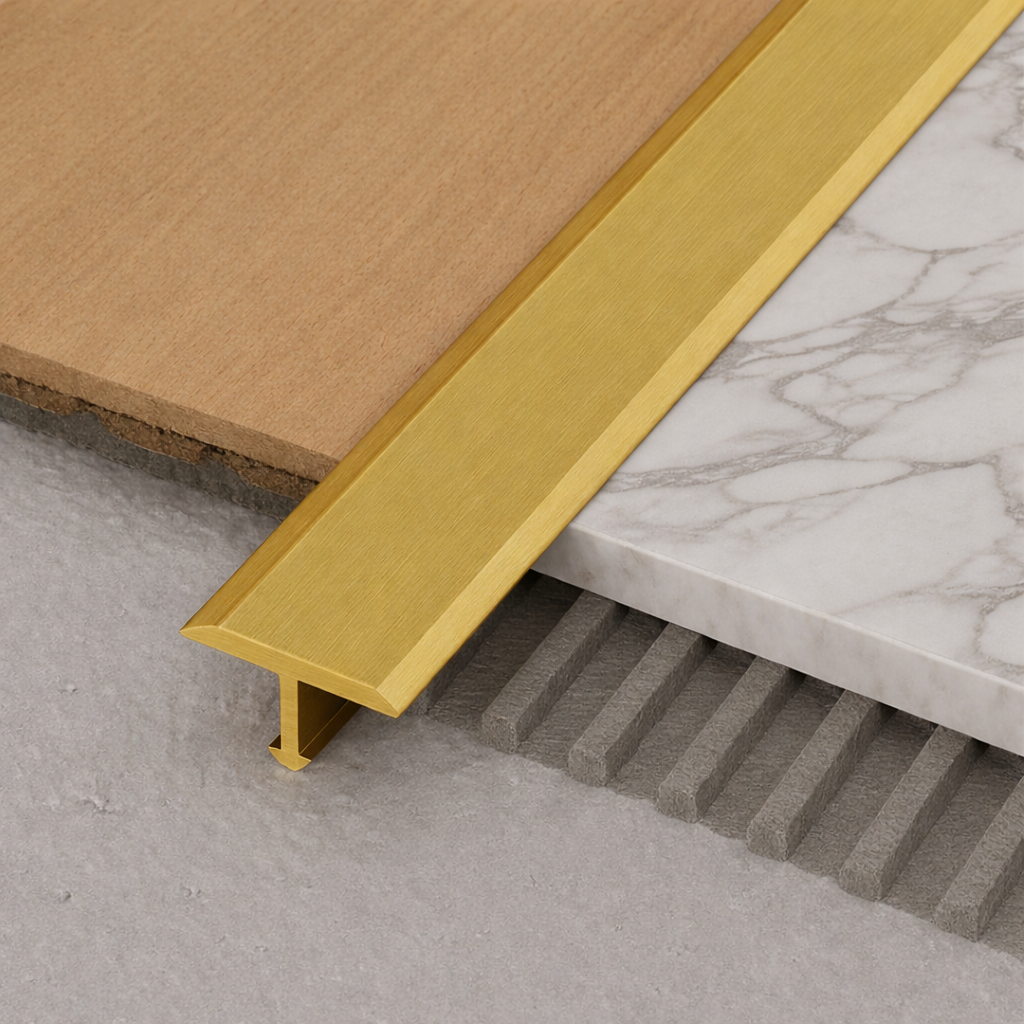 T 14 forma šveistas žalvaris Žalvaris ŠVEISTAS (Brushed), T formos, 14 mm pločio, L 2700mm - Image 1