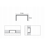 Nerūdijančio plieno rektifikuotas SILVER BRUSHED profilis, U forma , 8x15 mm, L 2700mm - Image 3