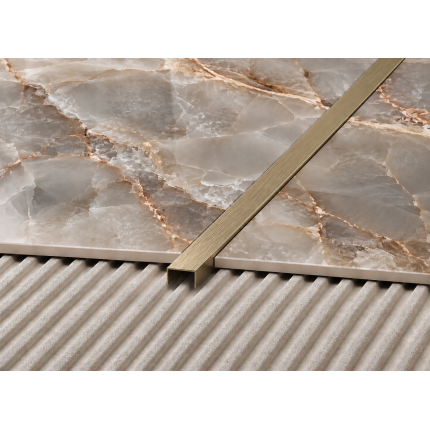 Nerūdijančio plieno rektifikuotas ANTIQUE BRONZE BRUSHED profilis, U forma , 8x8 mm, L 2700mm
